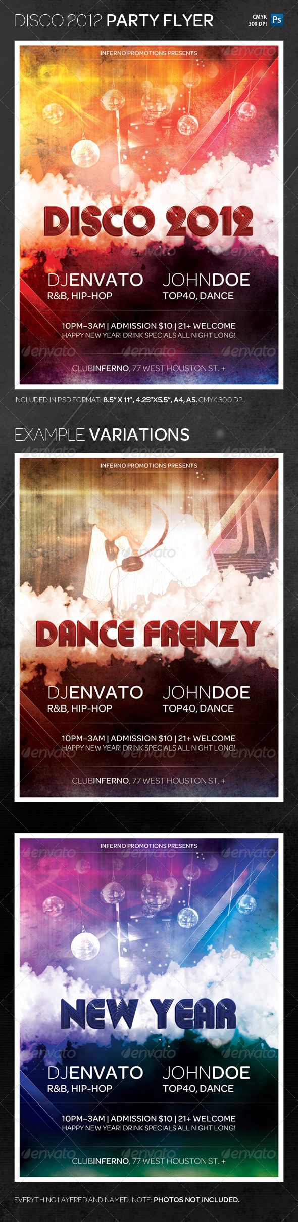 Disco 2012 Dance Party Flyer Template - Clubs & Parties Events