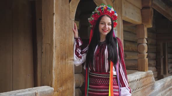 Ukrainian Woman in Traditional Ukrainian National Costume alt