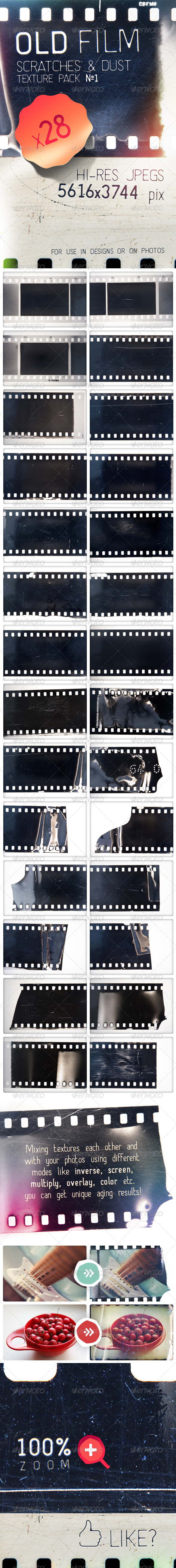 Old Film Cuttings - Scratches & Dust Textures Vol1 - Miscellaneous Textures