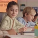 School Girl Looking at Classmate Copybook during Lesson - VideoHive Item for Sale