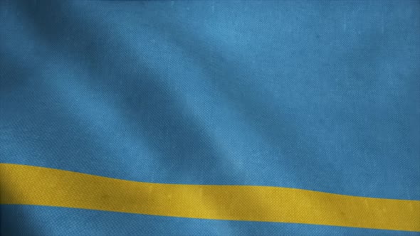 Realistic Flag of Aruba Waving with Highly Detailed Fabric Texture alt