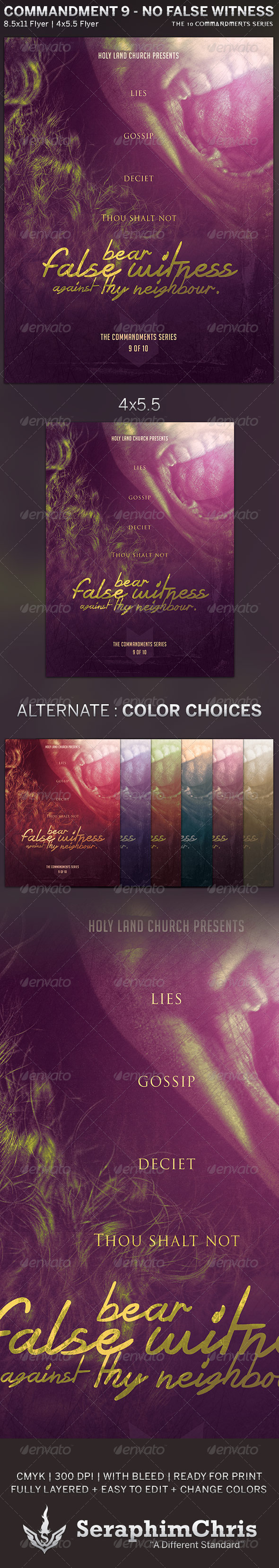 No False Witness: Church Flyer Template - Church Flyers