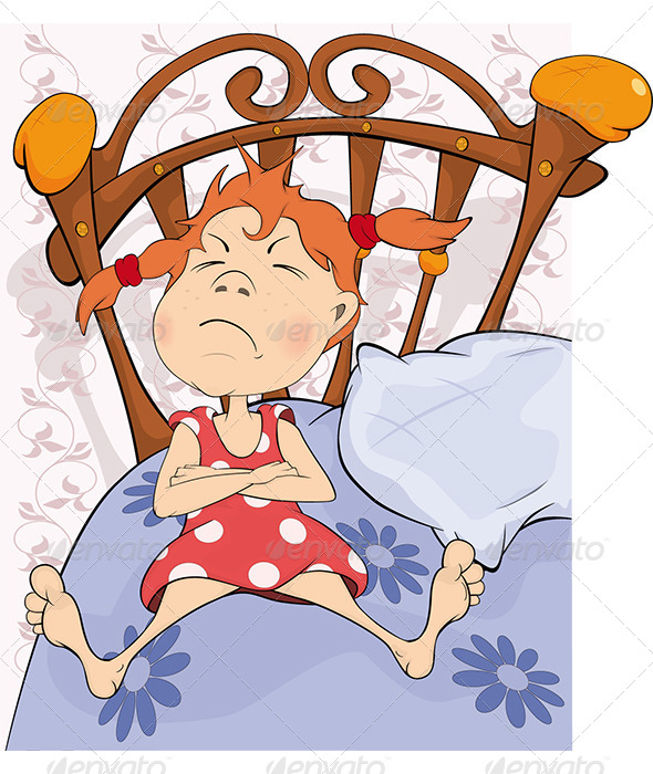 The Girl on a Bed Vectors GraphicRiver