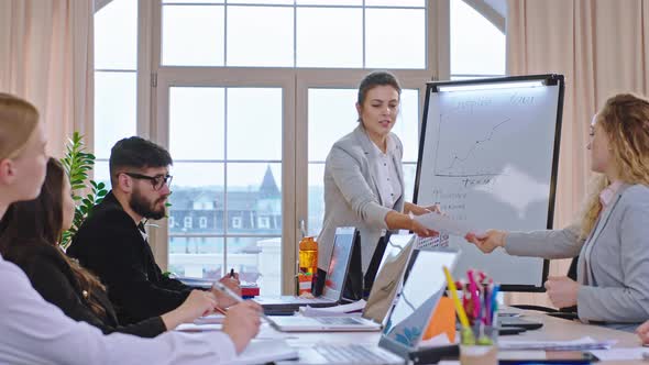 Beautiful Mature Businesswoman Explain on a alt