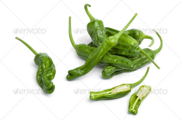 Fresh green shisito peppers - Stock Photo - Images