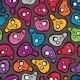 Seamless Pattern with Funny Colored Skulls