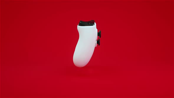 Game Joystick on a Red Background