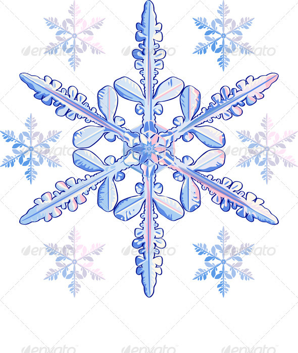 Vector transparent snowflake - Decorative Symbols Decorative