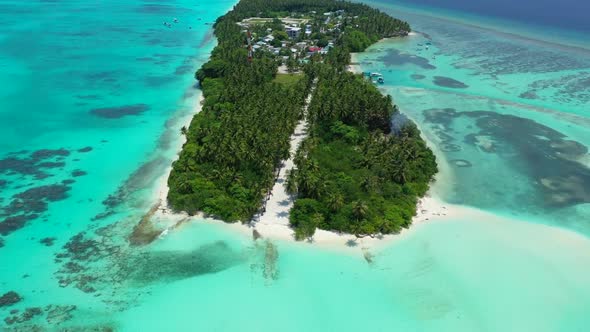 Aerial top view seascape of tropical coastline beach adventure by transparent water with white sandy alt