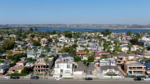 Aerial View of Mission Bay and Beaches in San Diego, California. USA alt