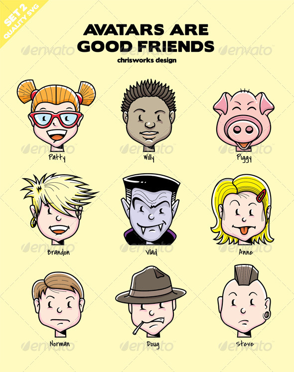 Avatars Are Good Friends - Set 2 - People Characters