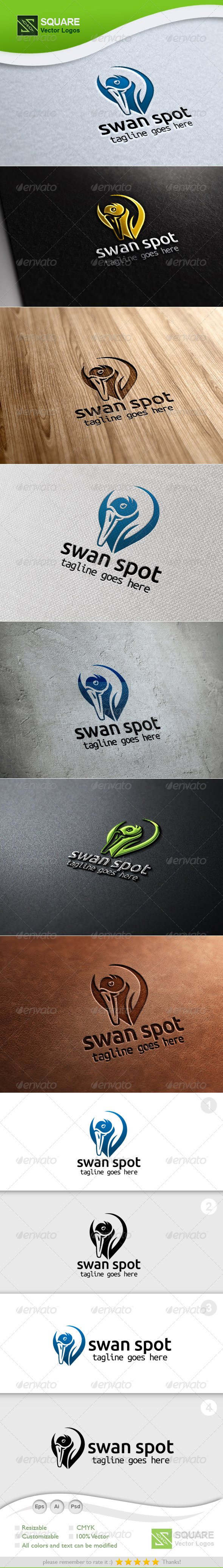 Swan, Locator Vector Logo Template - Animals Logo Templates
