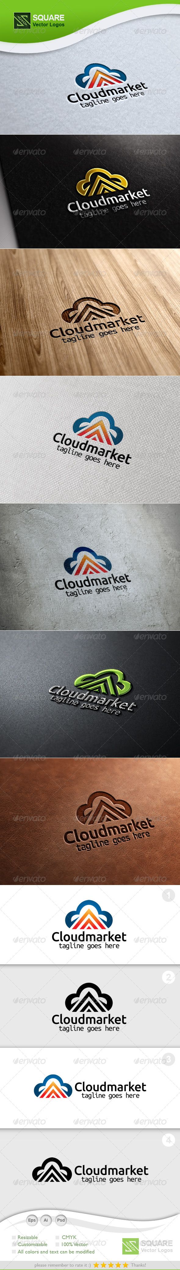 Cloud, Up Arrow Vector Logo Template - Symbols Logo Templates
