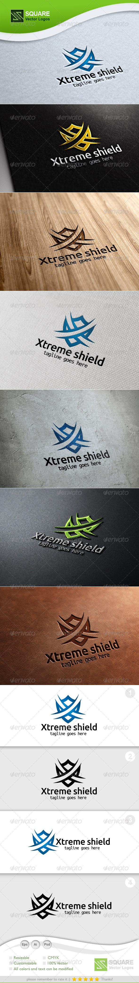 X, Shield Vector Logo Template - Letters Logo Templates