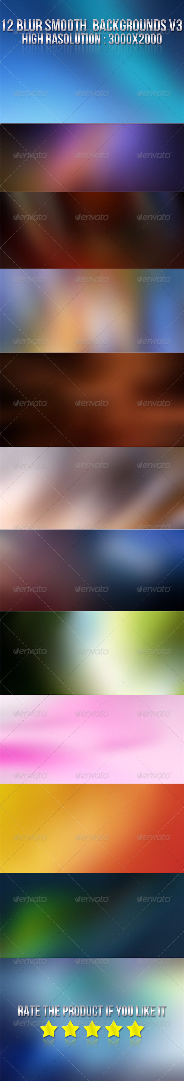 12 Smooth Blur Backgrounds V3 - Backgrounds Graphics