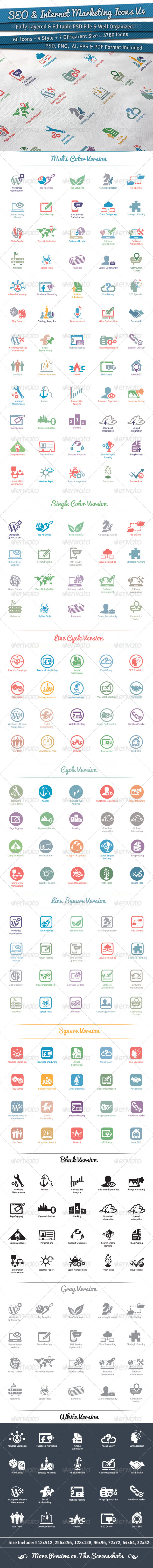 60 SEO Icons | Volume 4 - Web Icons