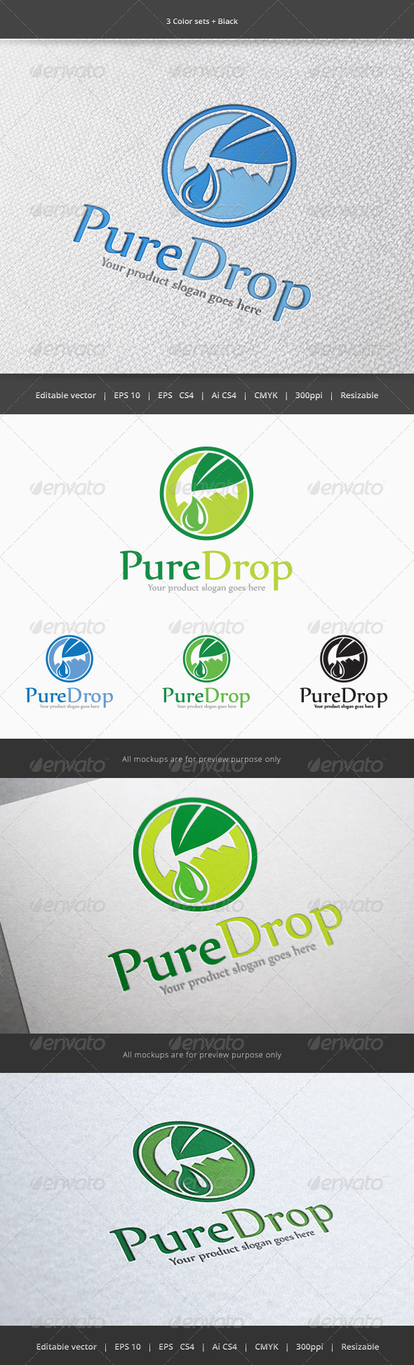 Pure Water Drop Logo