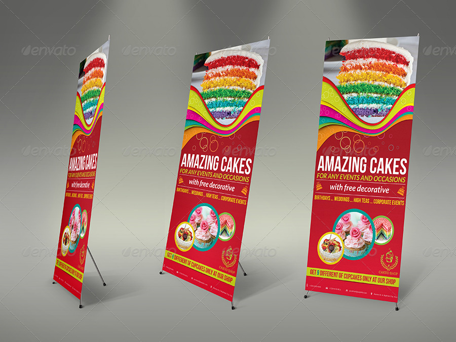 Cake Signage Roll Up Banner Template Vol.3 by OWPictures GraphicRiver