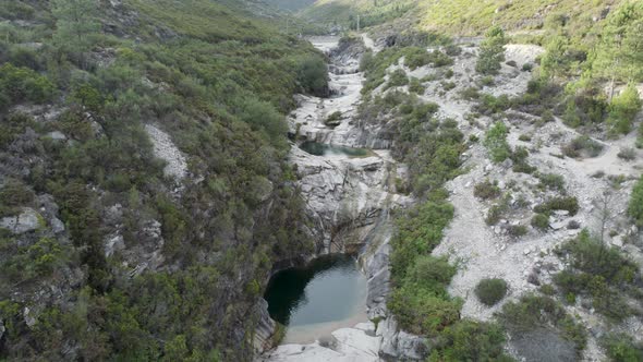 Sete Lagoas do Xertelo, idyllic small lakes, Gerês National Park. Aerial view