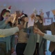 Group of Business People Clinking Glasses with Champagne Drinking and Dancing Celebrating Christmas - VideoHive Item for Sale
