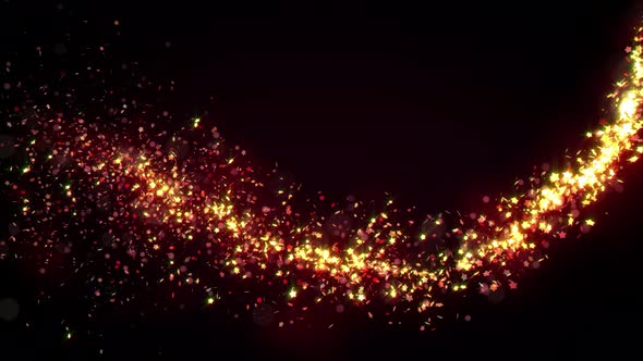 Golden Christmas Glitter Flight with Sparkling Lights