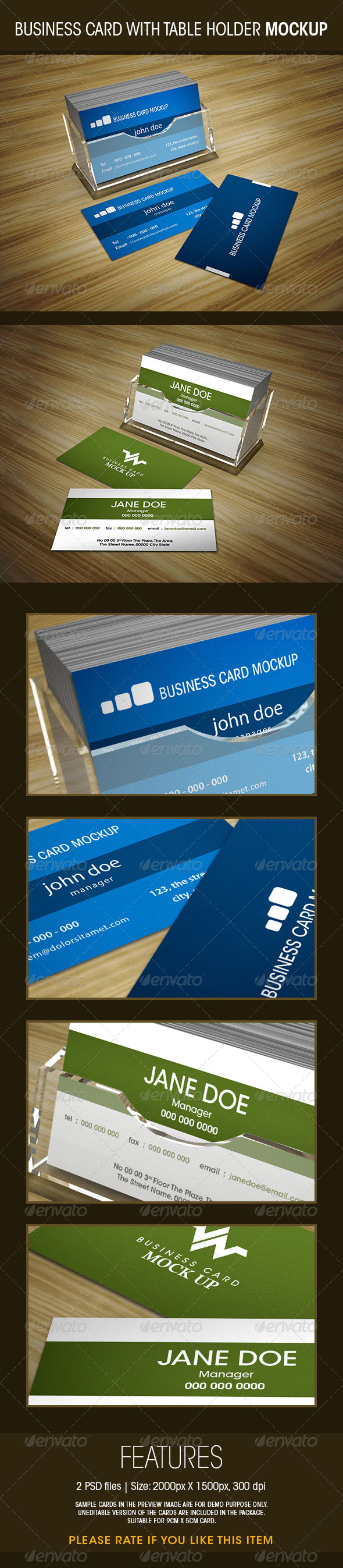 Business Card with Table Holder Mockup - Business Cards Print