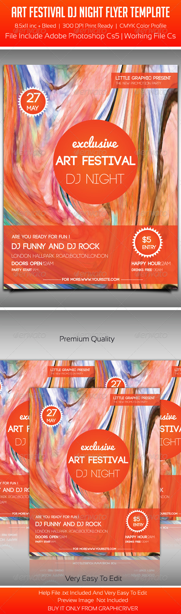 Art Festival Party Flyer Template - Events Flyers