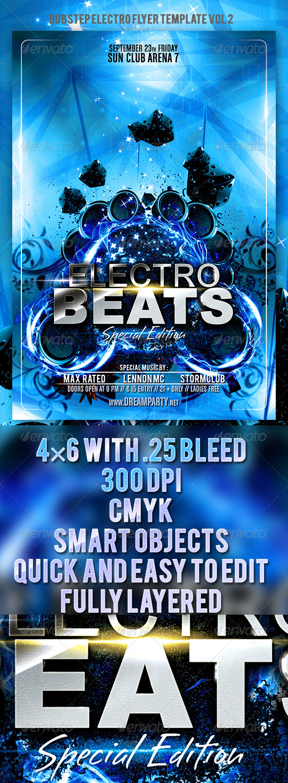 Dubstep Electro Flyer Template Vol.2 - Events Flyers