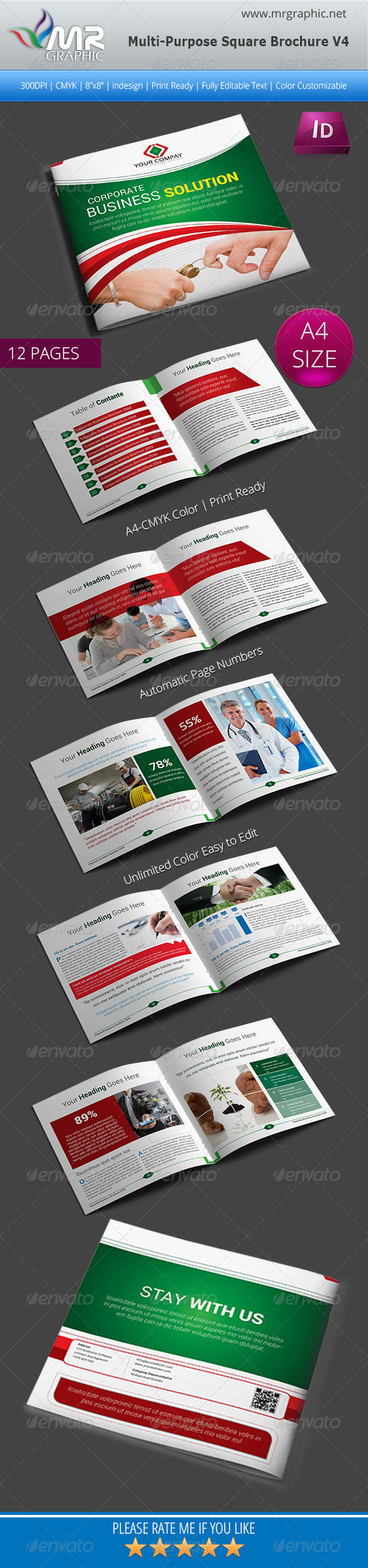 Multipurpose Square Brochure Template Vol-04 - Corporate Brochures