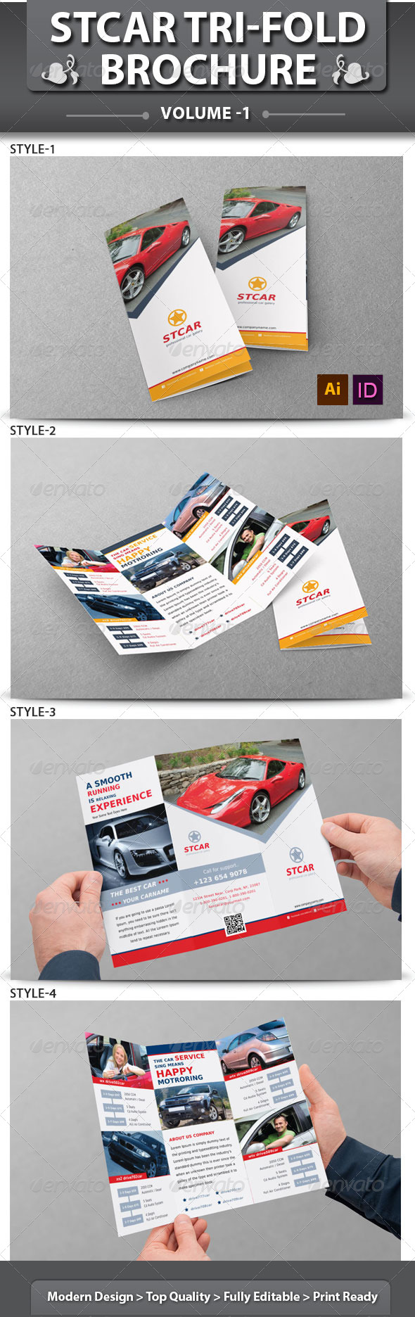 Automobile Business Tri-fold Brochure | Volume 1 - Corporate Brochures