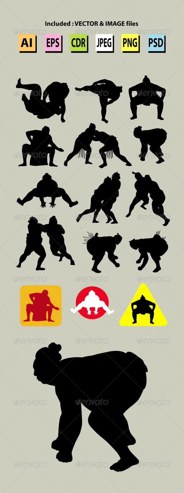 Sumo Silhouettes - Sports/Activity Conceptual