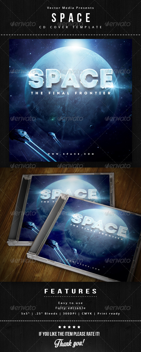 Space - Cd Cover - CD & DVD Artwork Print Templates
