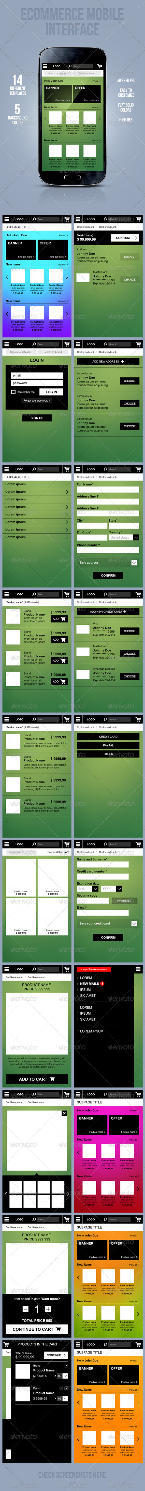 Basic E-Commerce mobile interface - User Interfaces Web Elements