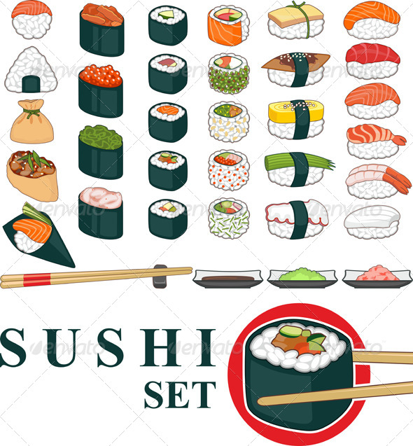 Big Sushi Set Various - Food Objects