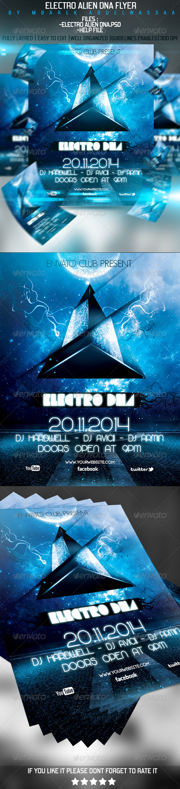 Electro Alien Dna flyer - Events Flyers