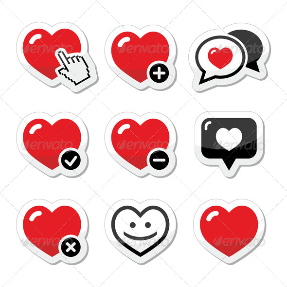 Heart Vector Icon Set - Abstract Conceptual