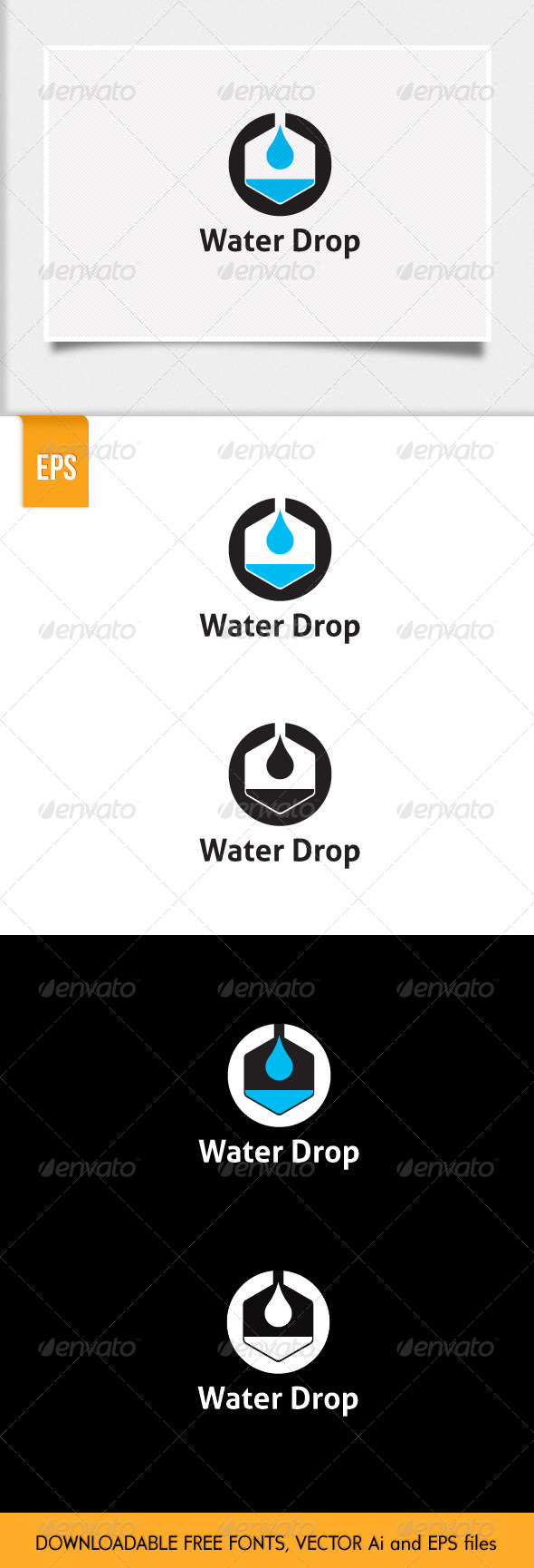 Water Drop Logo By Mike Pantone Graphicriver