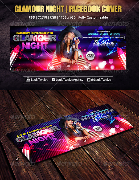 Glamour Night | Facebook Cover - Facebook Timeline Covers Social Media