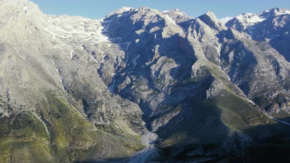 High and snowy peaks during spring