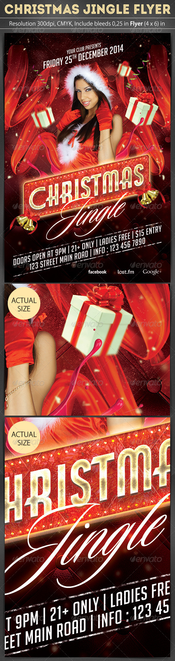 Christmas Jingle Flyer Template - Clubs & Parties Events