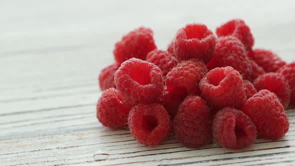 Closeup Heap of Raspberries alt