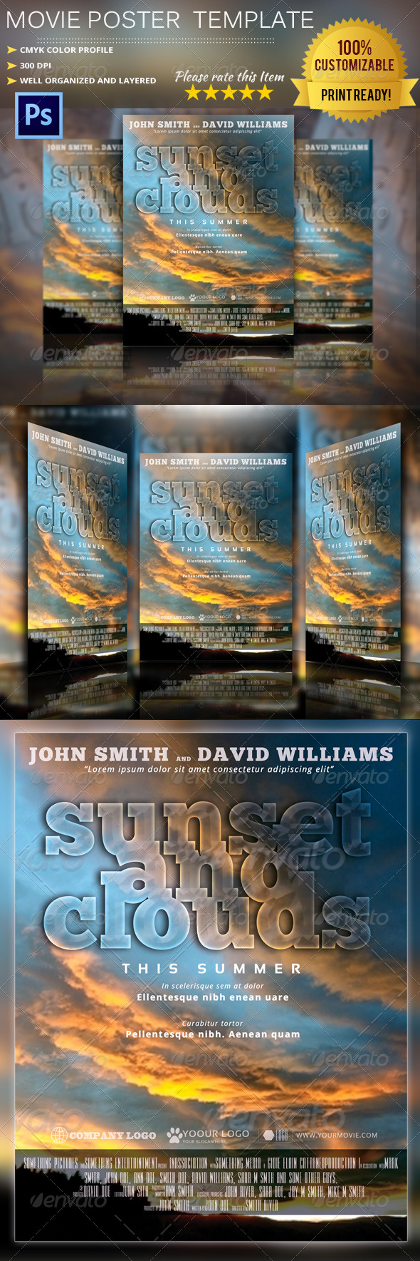 Movie Poster Template Vol.3 - Miscellaneous Print Templates