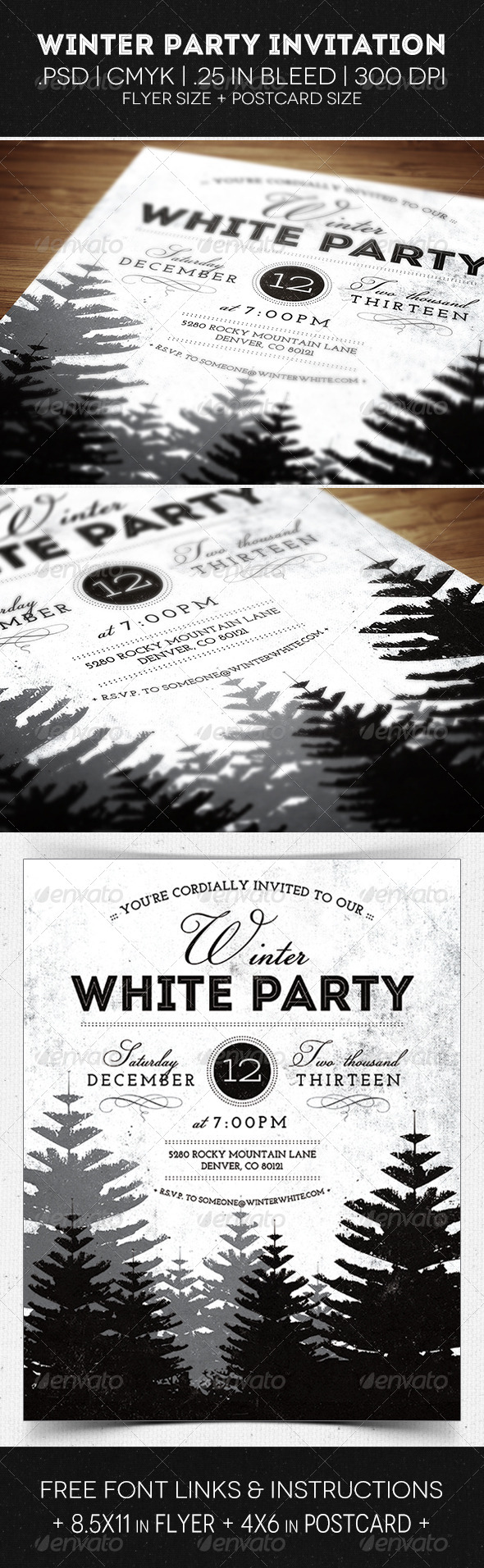 Winter Party Flyer & Invitation - Invitations Cards & Invites