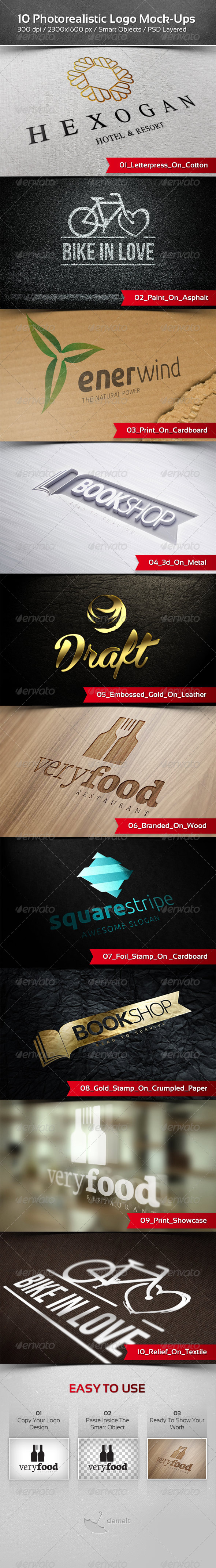 10 Photorealistic Logo Mock-Ups - Product Mock-Ups Graphics