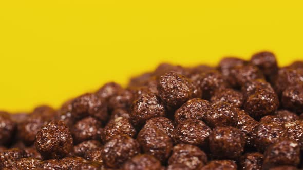 Breakfast Cereals in the Form of Chocolate Corn Balls. alt