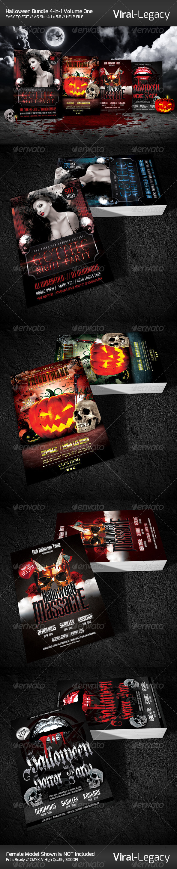 Halloween Bundle 4-in-1 Volume One - Events Flyers