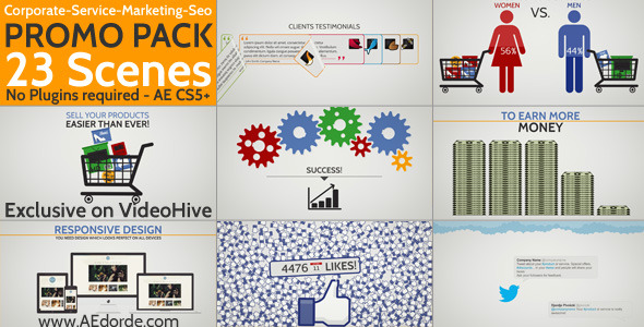 CorporateServiceMarketingSeo Promo Pack - VideoHive 5866444