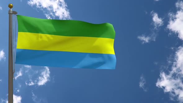 Bandung City Flag Indonesia On Flagpole alt