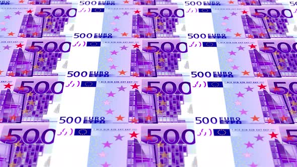 500 Euro Note Money Loop Background 4K 04