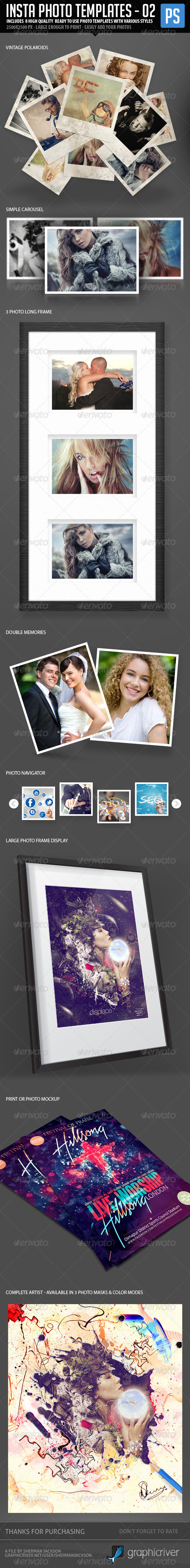 Insta Photo Templates (8 in 1) - Photo Templates Graphics